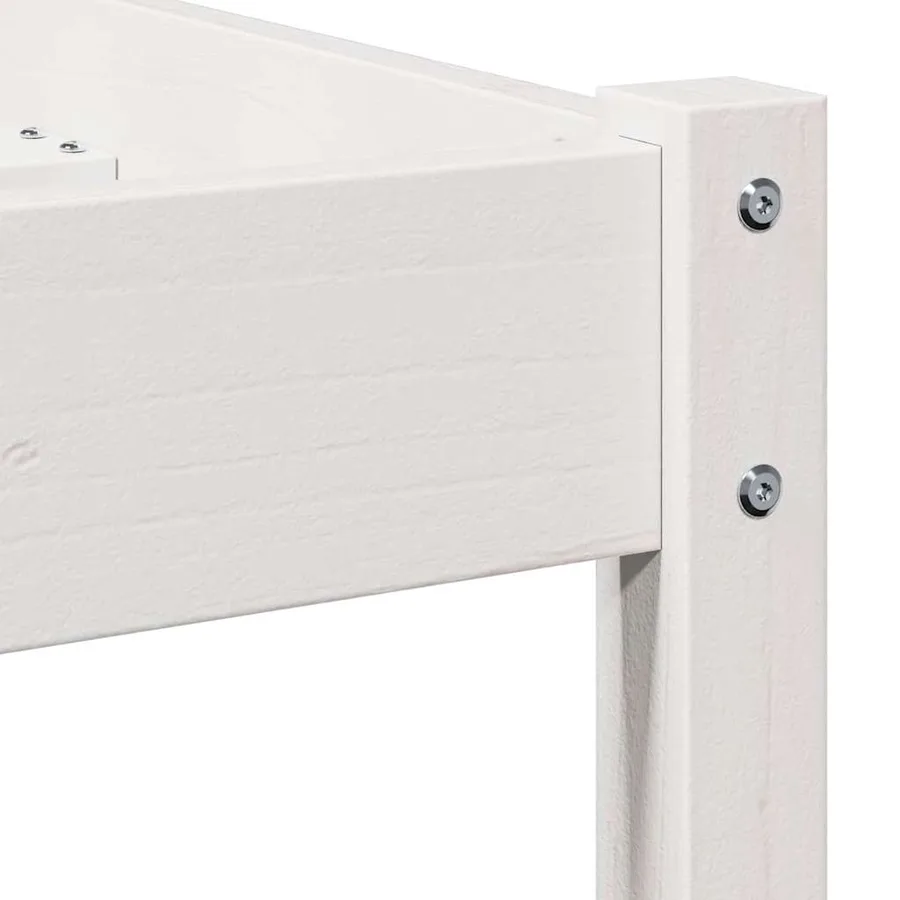 Cadre de lit Blanc 215,5 x 105,5 x 69,5 cm Bois de Pin Massif - 7