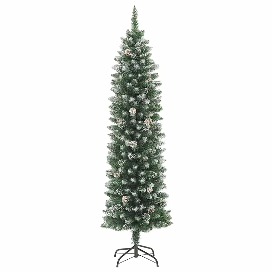 Arbre de Noël artificiel slim avec 300 LED Vert et blanc 210 cm - 5