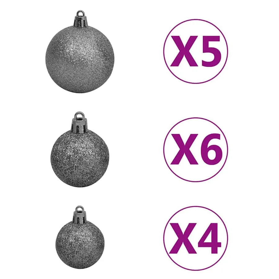 Arbre de Noël artificiel pré-éclairé avec ensemble de boules - 10