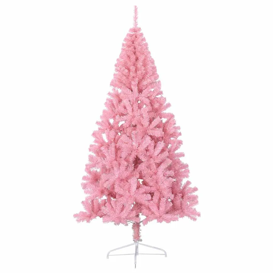Sapin de Noël artificiel pré-éclairé Rose 240 cm PVC - 4
