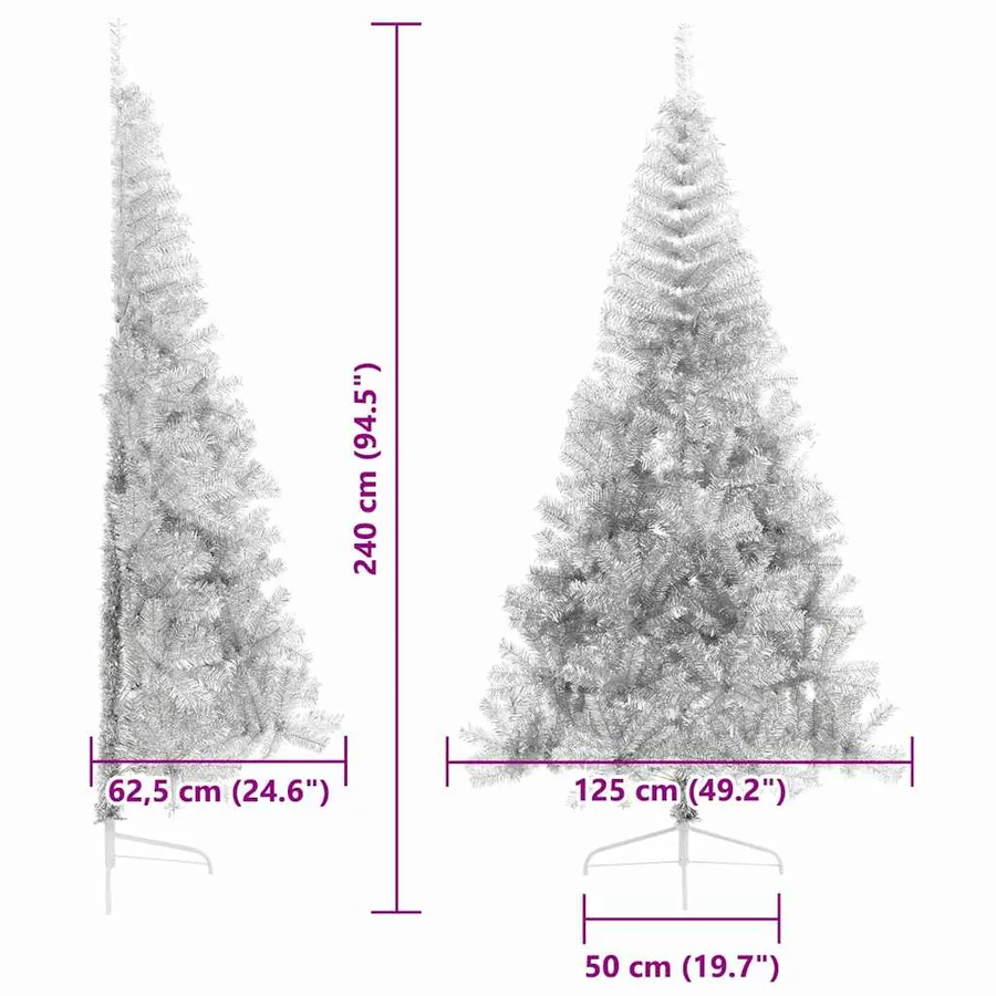 Sapin de Noël artificiel pré-éclairé Argent 240 cm PET - 20