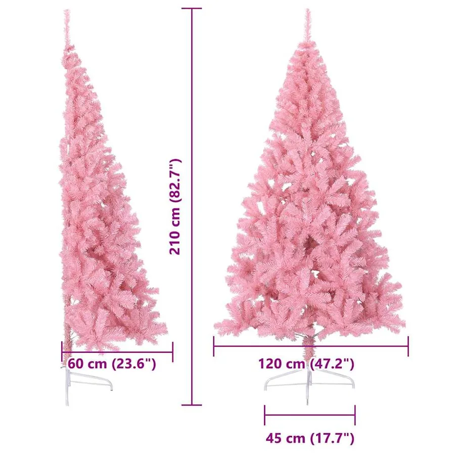 Sapin de Noël artificiel pré-éclairé Rose 210 cm PVC - 13