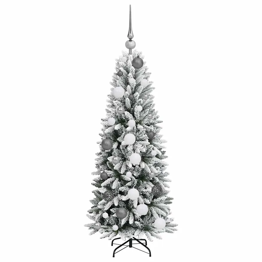 Sapin de Noël artificiel avec 150 LED avec support Blanc 120 cm - 4