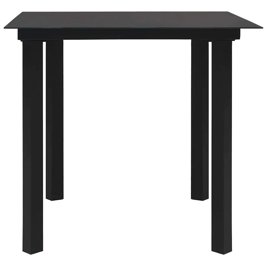 Ensemble à manger de jardin 5 pcs noir verre et acier - 4