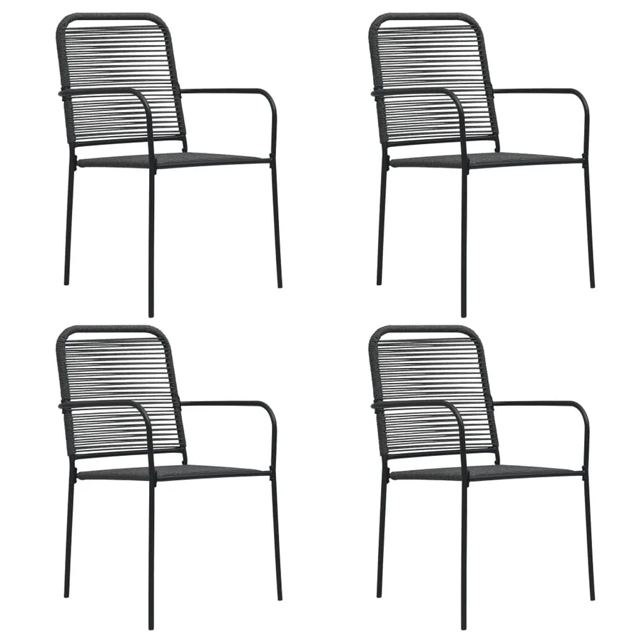 Ensemble à manger de jardin 5 pcs noir verre et acier - 6