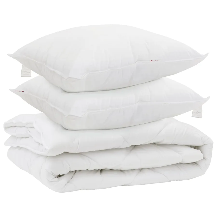Duvet toutes saisons avec oreiller 3 pcs Blanc Microfibre - 2