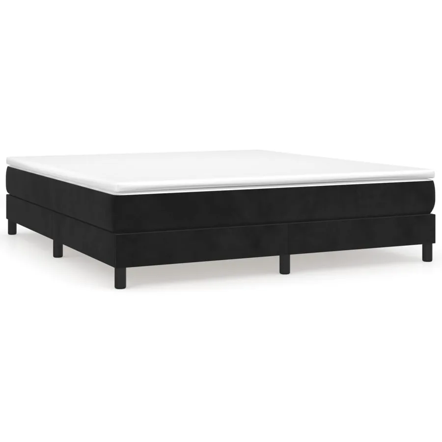 Sommier à lattes de lit avec matelas Noir 180x200 cm Velours - 2