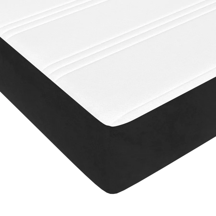 Sommier à lattes de lit avec matelas Noir 180x200 cm Velours - 8
