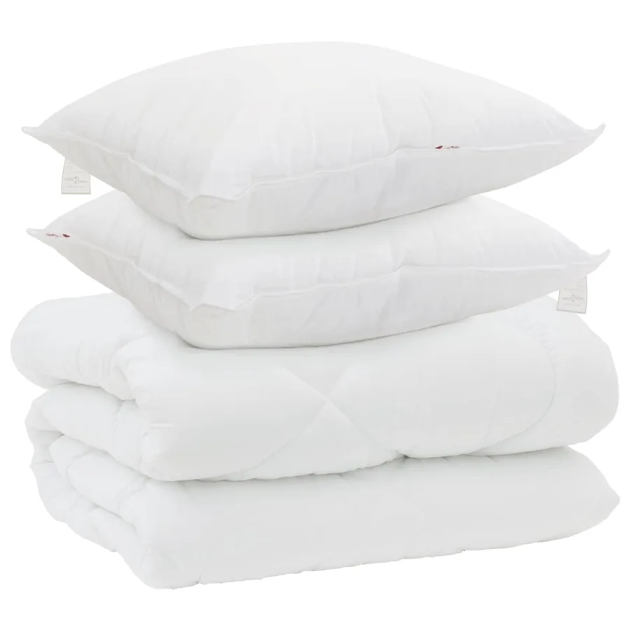 Duvet d'hiver avec oreiller 3 pcs Blanc Microfibre - 2