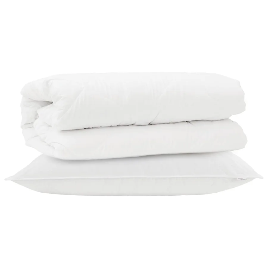 Ensemble de Duvet avec oreiller 2 pcs Blanc Microfibre - 2