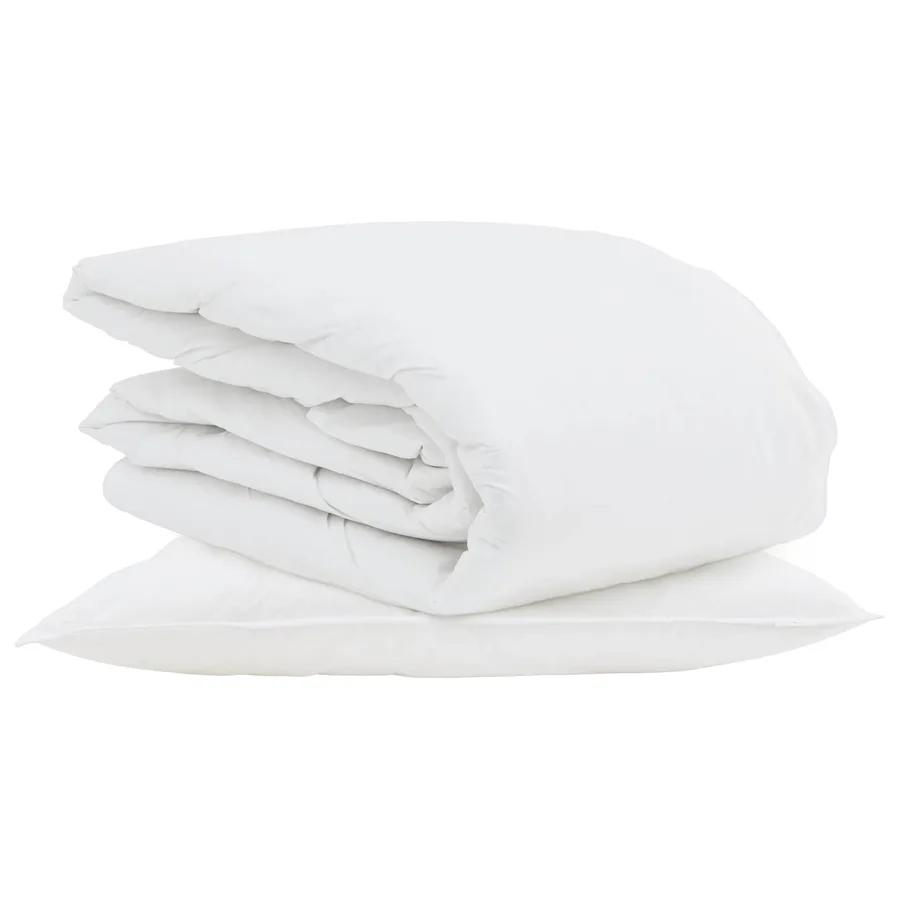 Duvet d'été simple avec oreiller 2 pcs Blanc Plume de canard - 2