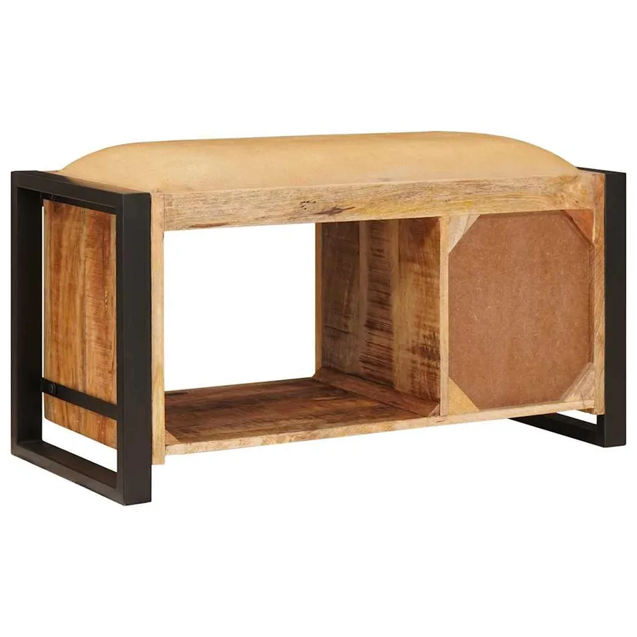 Banc de rangement avec tiroir Marron Bois de manguier massif - 7