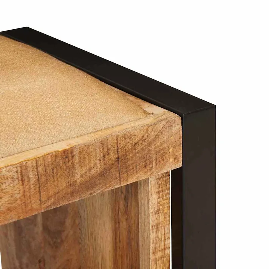 Banc de rangement avec tiroir Marron Bois de manguier massif - 8