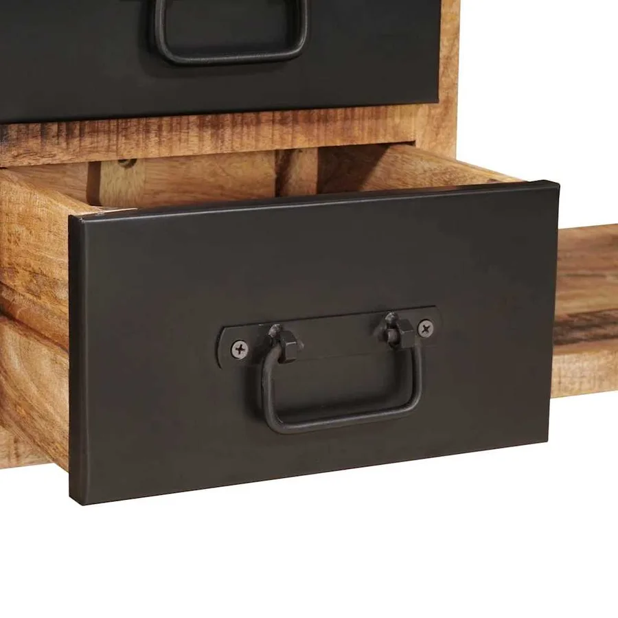 Banc de rangement avec tiroir Marron Bois de manguier massif - 9