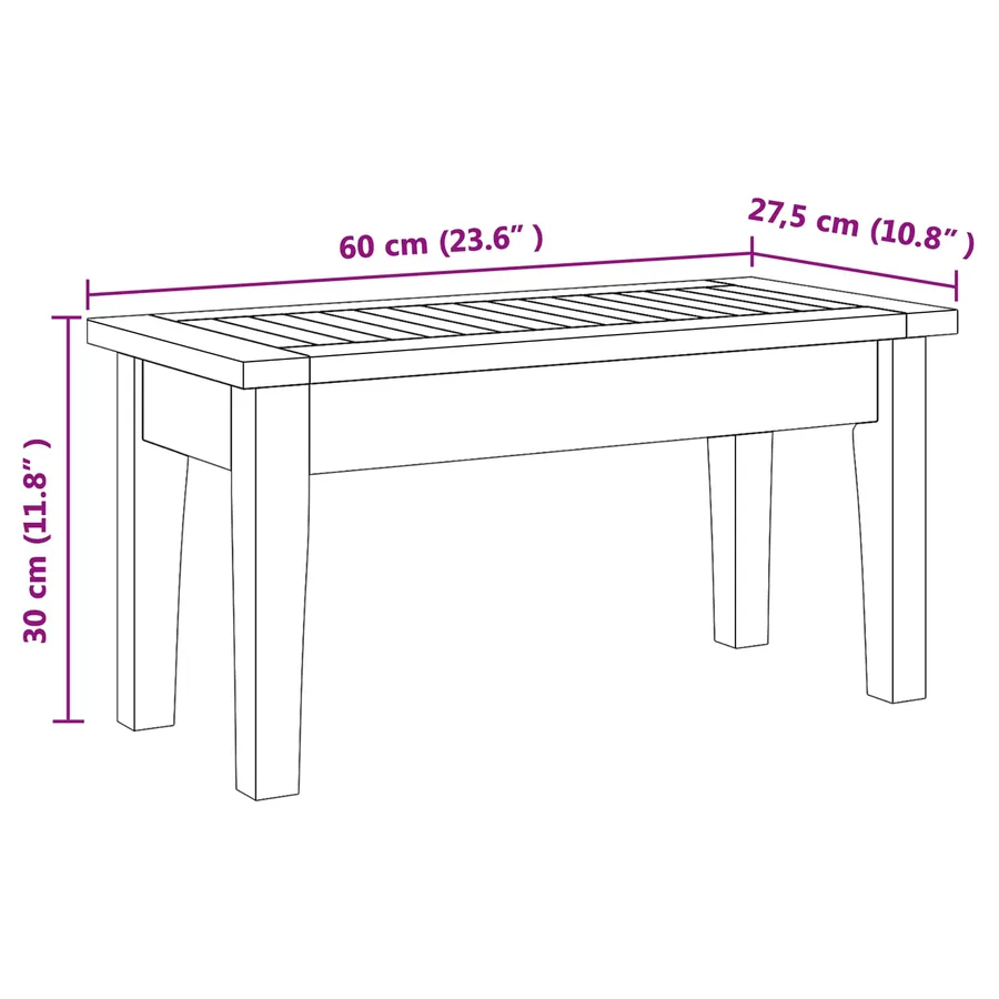 Ensemble banc et table de jardin 2 pcs Crème et marron - 15