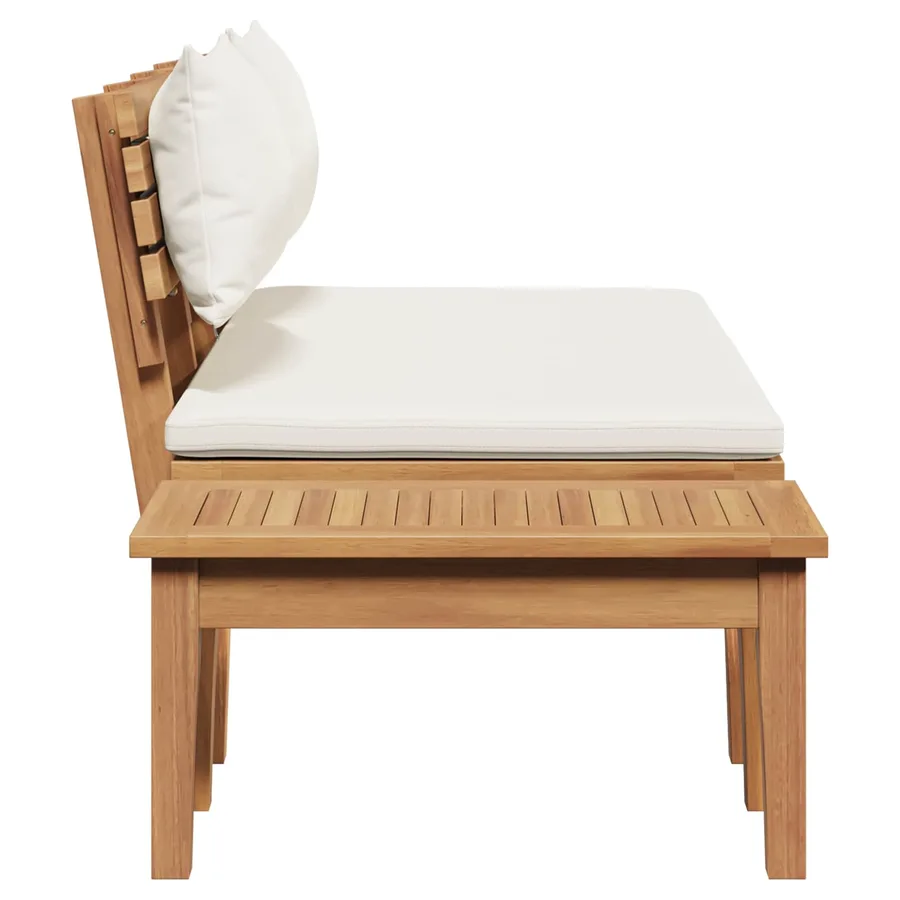 Ensemble banc et table de jardin 2 pcs Crème et marron - 9