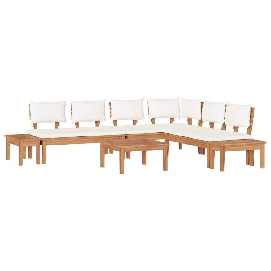 Ensemble de canapé de jardin 4 pcs Marron et Crème - 2