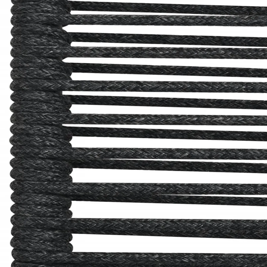 Ensemble à manger de jardin 7 pcs Noir Corde de coton et acier - 6