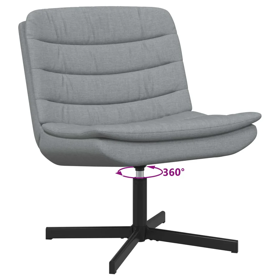 Chaise pivotante Gris clair 63 x 75 x 76 cm tissu - 5