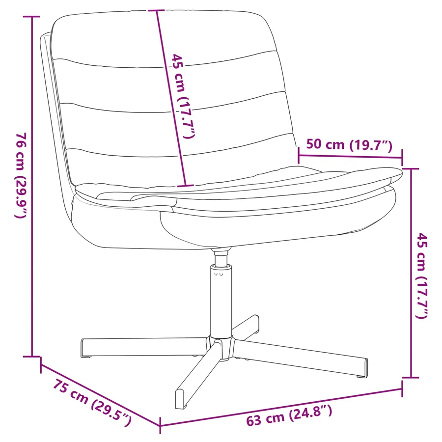 Chaise pivotante Gris clair 63 x 75 x 76 cm tissu - 7