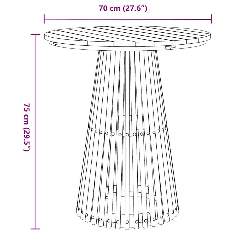 Table d'appoint Marron 70 x 70 x 75 cm Bois de teck massif - 7