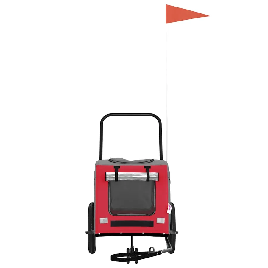 Remorque de vélo pour animaux Rouge et gris 125 x 53 x 54 cm - 3