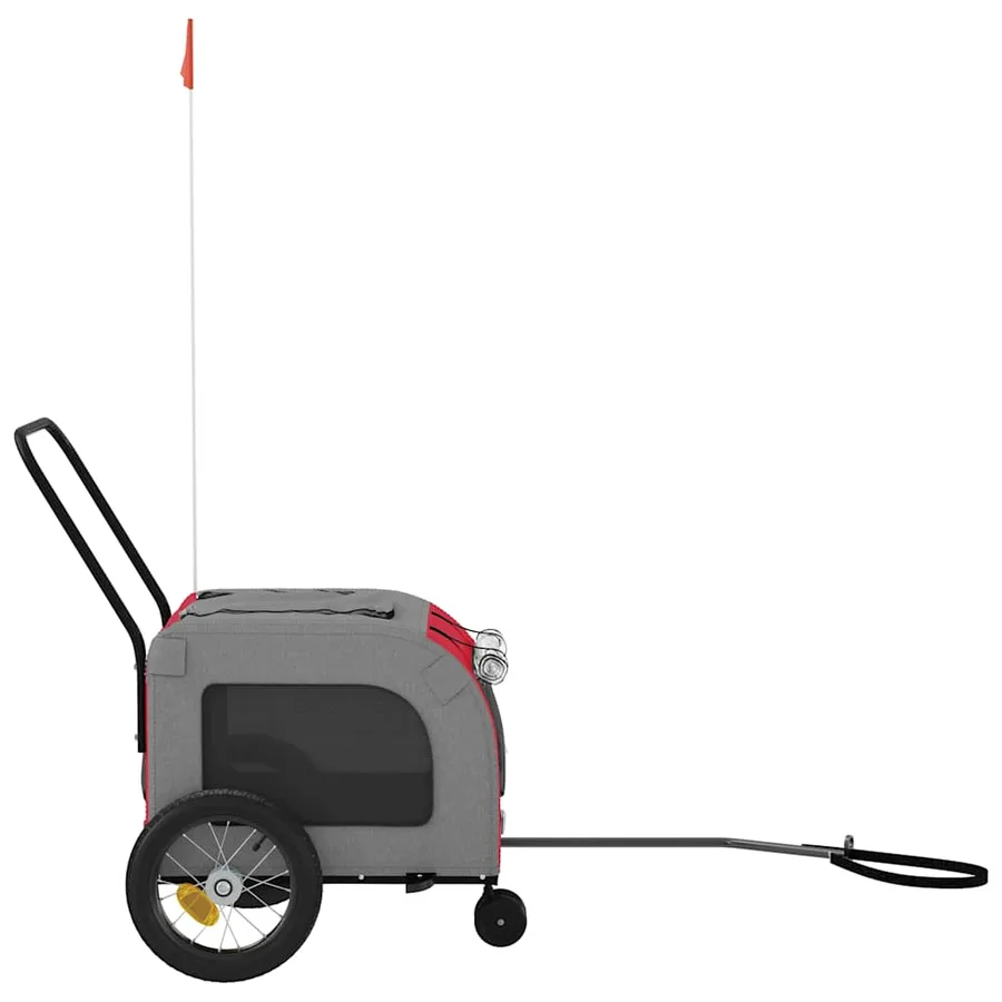 Remorque de vélo pour animaux Rouge et gris 125 x 53 x 54 cm - 4