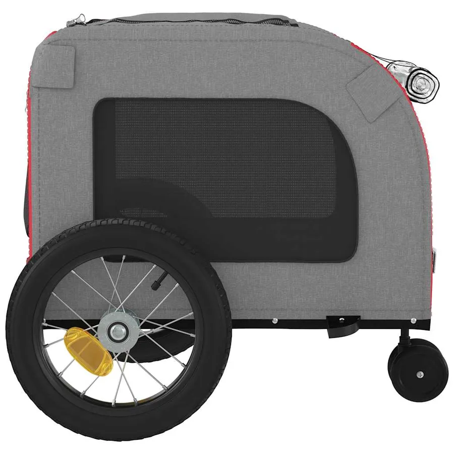 Remorque de vélo pour animaux Rouge et gris 125 x 53 x 54 cm - 9