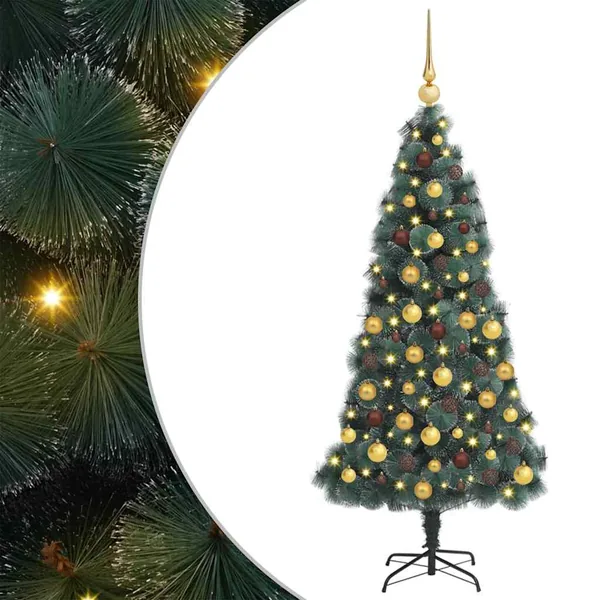 Arbre de Noël artificiel pré-éclairé avec ensemble de boules