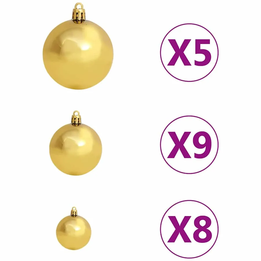 Arbre de Noël artificiel pré-éclairé avec ensemble de boules - 10