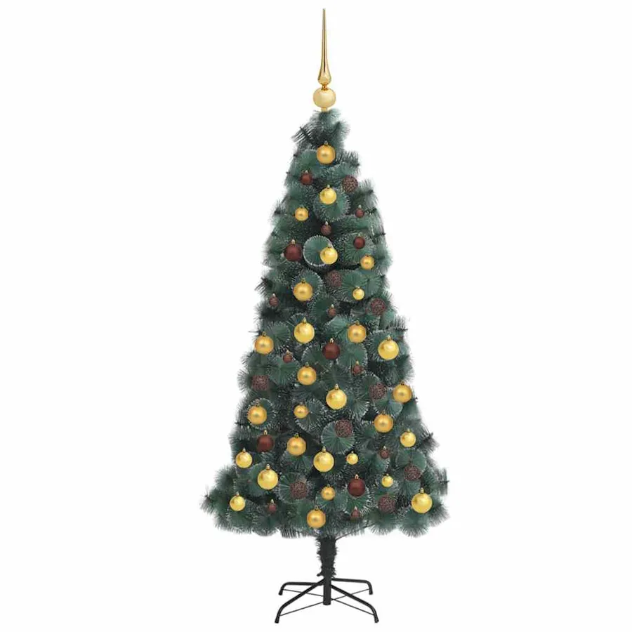 Arbre de Noël artificiel pré-éclairé avec ensemble de boules - 4
