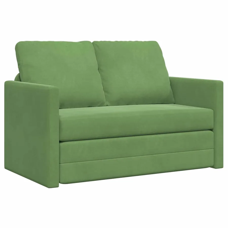 Canapé-Lit Vert clair 204 x 122 x 60 cm Velours - 2