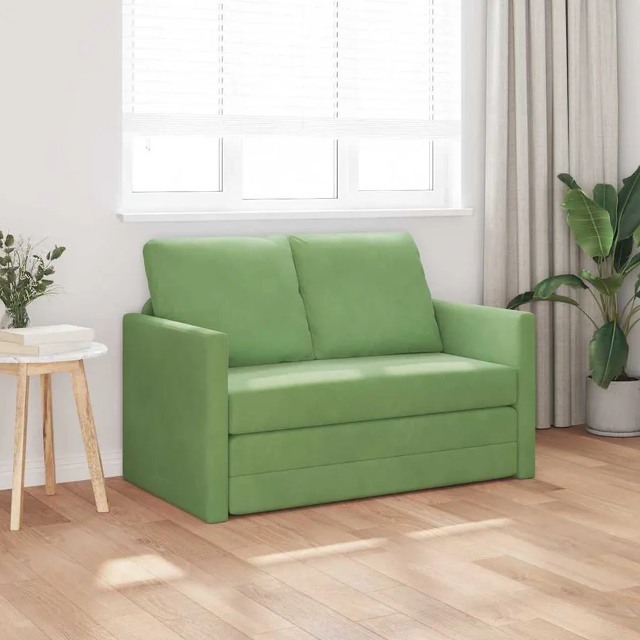 Canapé-Lit Vert clair 204 x 122 x 60 cm Velours - 3
