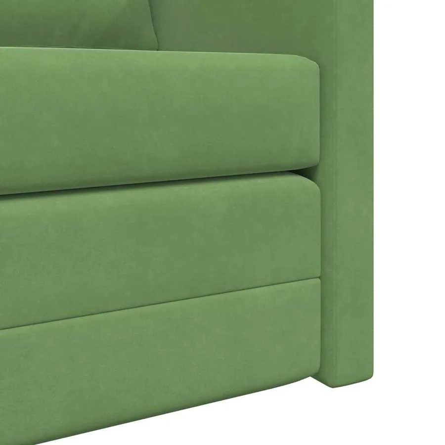 Canapé-Lit Vert clair 204 x 122 x 60 cm Velours - 9