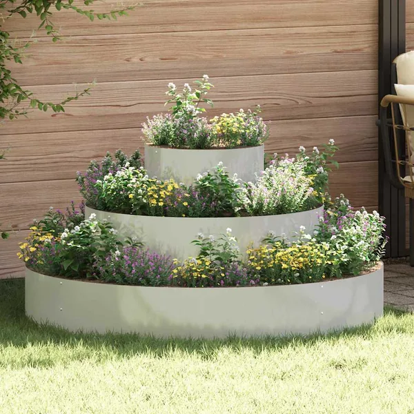Cache-pot de jardin Argent 120 x 120 x 20 cm Acier galvanisé