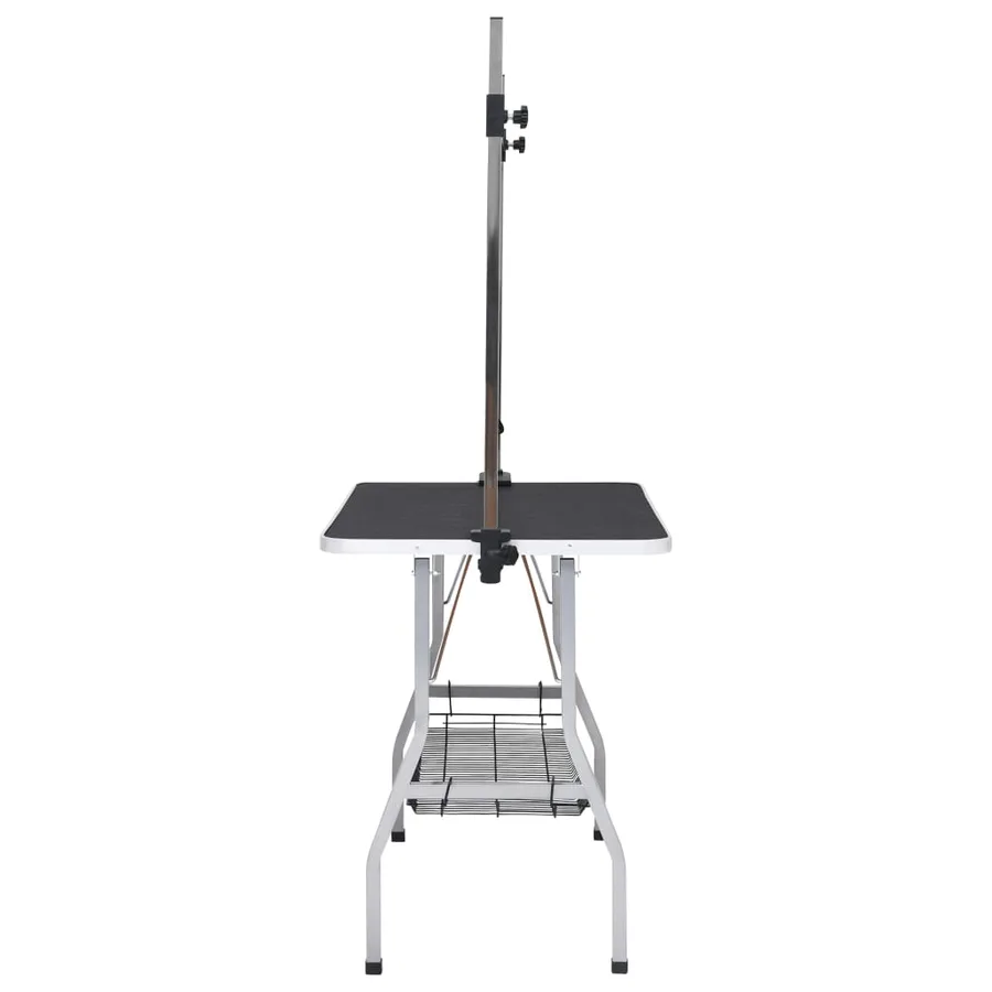 Table de toilettage réglable de chiens avec 2 boucles et panier - 4