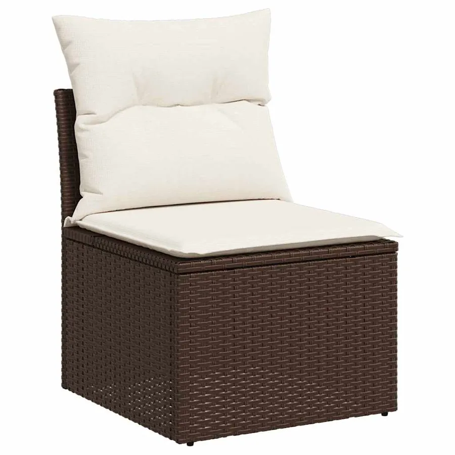 Ensemble de canapé de jardin 5 pcs Marron polyrotin - 5