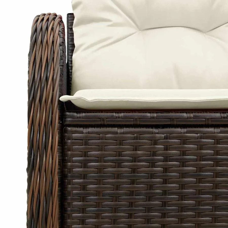 Canapé de jardin avec coussin Marron 121 x 62 x 69cm polyrotin - 7