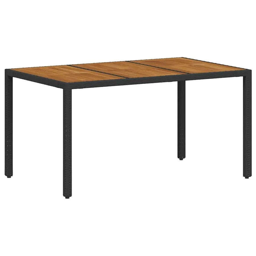 Ensemble de salle à manger pour jardin 5 pcs Noir polyrotin - 5