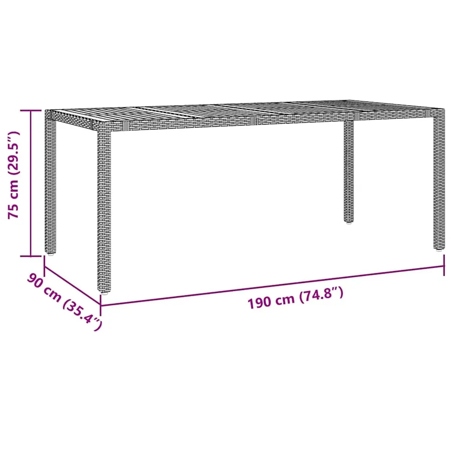 Ensemble de salle à manger pour jardin 9 pcs Noir et Marron - 11