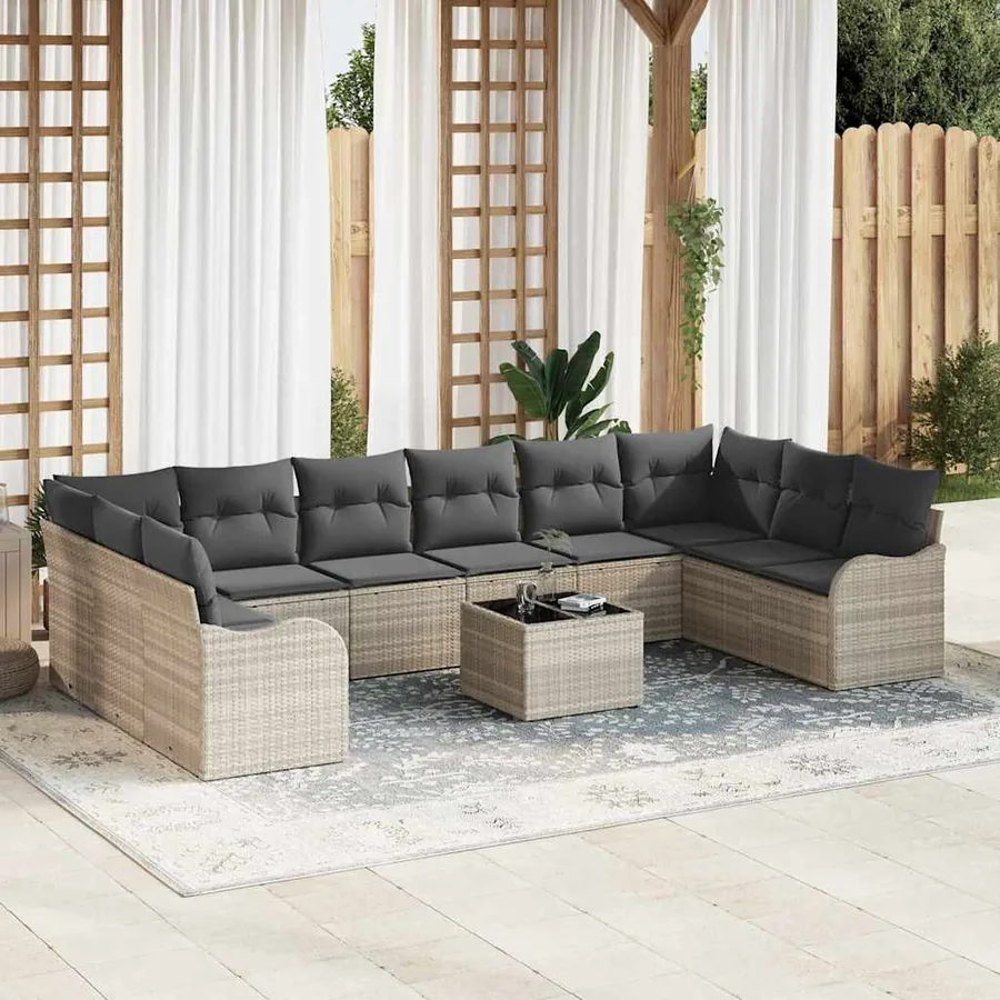 Ensemble de canapé de jardin Gris clair 55 x 55 x 37 cm