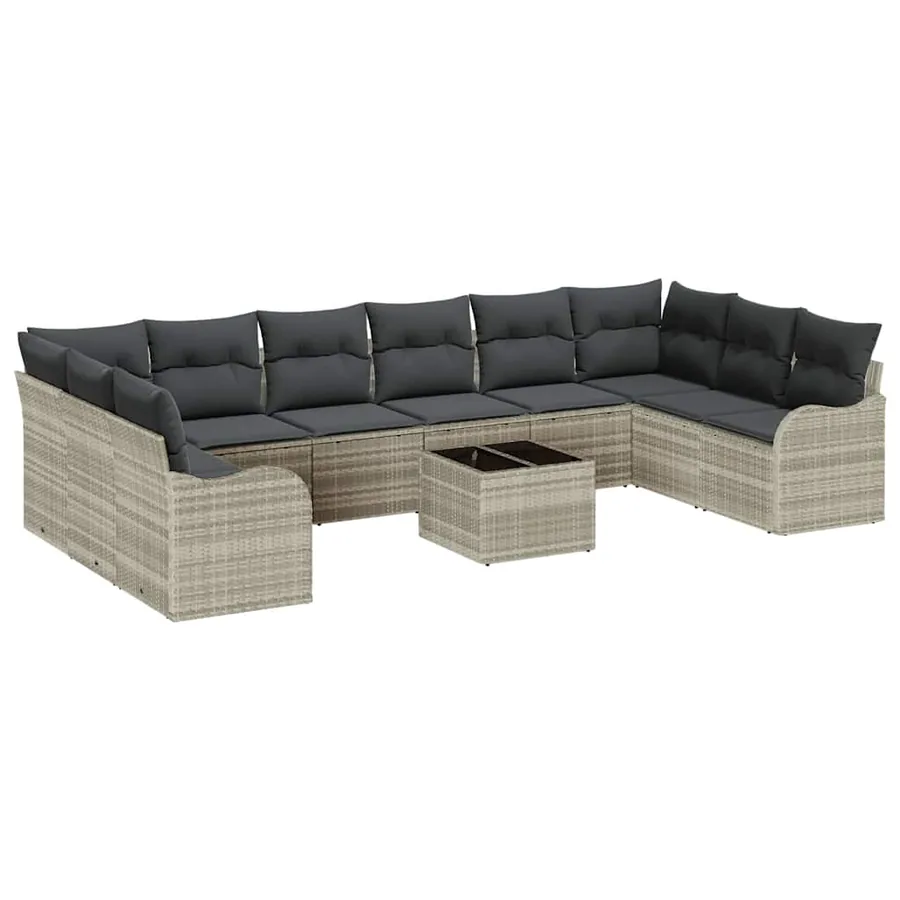 Ensemble de canapé de jardin Gris clair 55 x 55 x 37 cm - 2