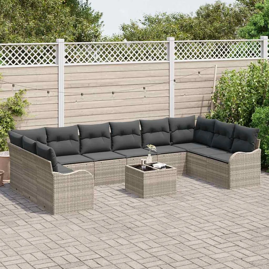 Ensemble de canapé de jardin Gris clair 55 x 55 x 37 cm - 3