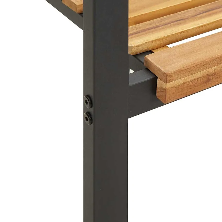 Ensemble à manger de jardin 7 pcs bois d'acacia solide et métal - 6