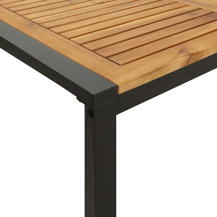 Ensemble à manger de jardin 7 pcs bois d'acacia solide et métal - 7