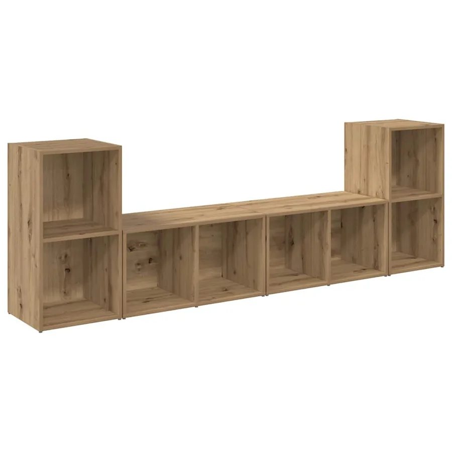 Ensemble meuble TV 4 pcs Chêne artisanal Bois d'ingénierie - 2