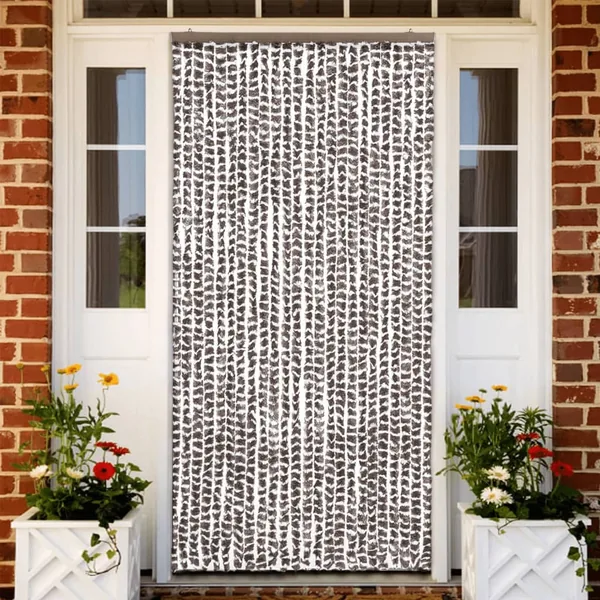 Moustiquaire Taupe et blanc 100x220 cm Chenille