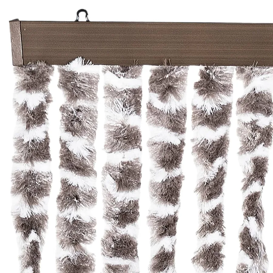 Moustiquaire Taupe et blanc 100x220 cm Chenille - 4