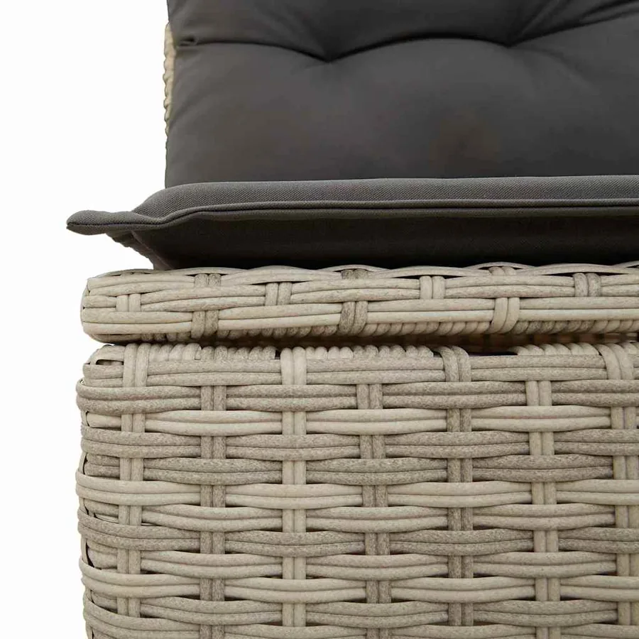 Ensemble de canapé de jardin 6 pcs Gris clair Poly rotin - 9