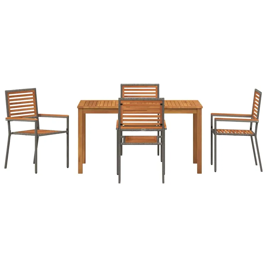 Ensemble de salle à manger pour jardin 5 pcs Gris - 7